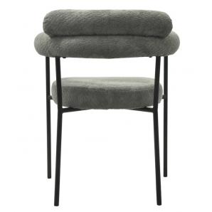 4 Sillones cervantes, metal, tapizado tejido bouclé gris - 4 unidades