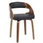 2 Sillones loarre, fijo, madera, similpiel negra - 2 unidades