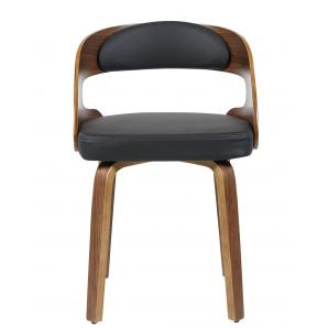 2 Sillones loarre, fijo, madera, similpiel negra - 2 unidades