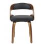 2 Sillones loarre, fijo, madera, similpiel negra - 2 unidades