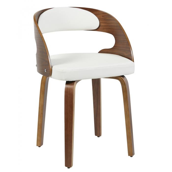2 Sillones loarre, fijo, madera, similpiel blanca - 2 unidades