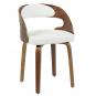 2 Sillones loarre, fijo, madera, similpiel blanca - 2 unidades