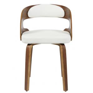 2 Sillones loarre, fijo, madera, similpiel blanca - 2 unidades