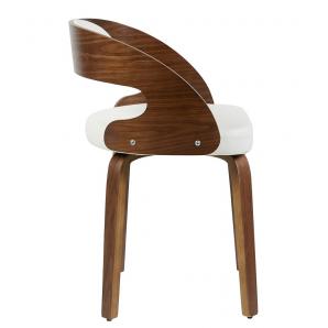 2 Sillones loarre, fijo, madera, similpiel blanca - 2 unidades
