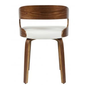 2 Sillones loarre, fijo, madera, similpiel blanca - 2 unidades