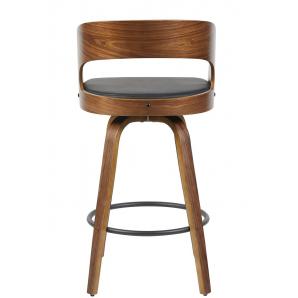 2 Taburetes loarre, madera, similpiel negra - 2 unidades