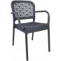 4 Sillones latoja, apilable, polipropileno antracita - 4 unidades