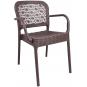 4 Sillones latoja, apilable, polipropileno marrón chocolate - 4 unidades