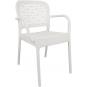 4 Sillones latoja, apilable, polipropileno blanco - 4 unidades