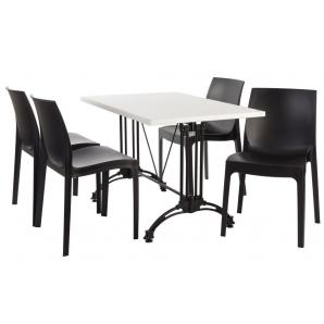 Base de mesa eiffel new, rectangular, aluminio, negra, altura 70 cms
