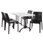 Base de mesa eiffel new, rectangular, aluminio, negra, altura 70 cms