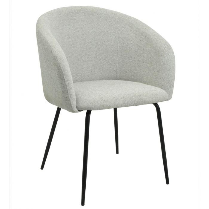 2 Sillones lauren, metal, tapizado tejido linen gris claro - 2 unidades