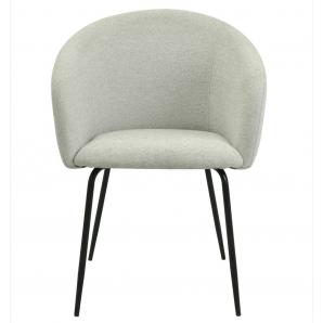 2 Sillones lauren, metal, tapizado tejido linen gris claro - 2 unidades