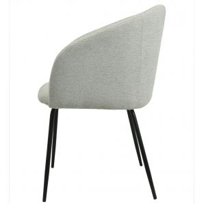 2 Sillones lauren, metal, tapizado tejido linen gris claro - 2 unidades