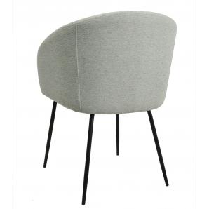 2 Sillones lauren, metal, tapizado tejido linen gris claro - 2 unidades