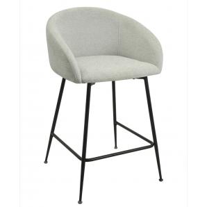 2 Taburetes lauren 60 cms, metal, tapizado tejido linen gris claro - 2 unidades