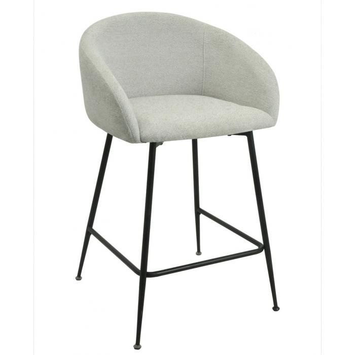 2 Taburetes lauren 60 cms, metal, tapizado tejido linen gris claro - 2 unidades