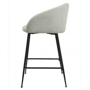 2 Taburetes lauren 60 cms, metal, tapizado tejido linen gris claro - 2 unidades