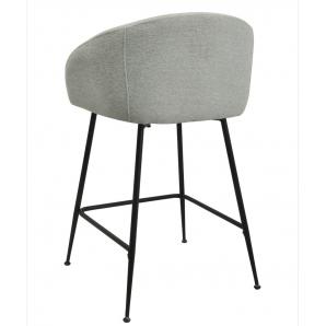 2 Taburetes lauren 60 cms, metal, tapizado tejido linen gris claro - 2 unidades