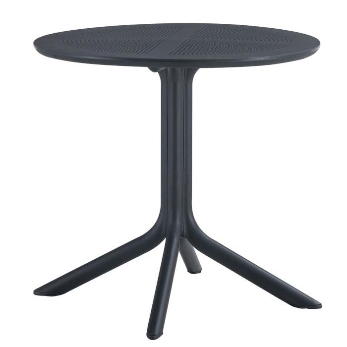 Mesa jávea 97, polipropileno negro, 80 cms de diámetro