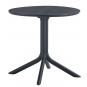 Mesa jávea 97, polipropileno negro, 80 cms de diámetro