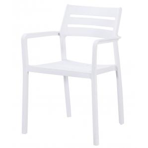 4 Sillones madeira, apilable, polipropileno blanco - 4 unidades