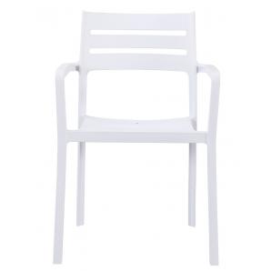 4 Sillones madeira, apilable, polipropileno blanco - 4 unidades
