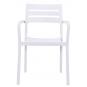 4 Sillones madeira, apilable, polipropileno blanco - 4 unidades