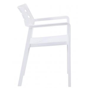 4 Sillones madeira, apilable, polipropileno blanco - 4 unidades