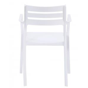 4 Sillones madeira, apilable, polipropileno blanco - 4 unidades