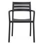 4 Sillones madeira, apilable, polipropileno negro - 4 unidades