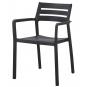 4 Sillones madeira, apilable, polipropileno negro - 4 unidades