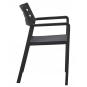 4 Sillones madeira, apilable, polipropileno negro - 4 unidades