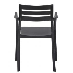 4 Sillones madeira, apilable, polipropileno negro - 4 unidades