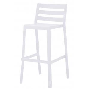 4 Taburetes madeira, apilable, polipropileno blanco - 4 unidades