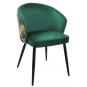 2 Sillas lydia, metal, tapizado velvet verde con respaldo floral a juego - 2 unidades