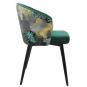 2 Sillas lydia, metal, tapizado velvet verde con respaldo floral a juego - 2 unidades