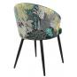 2 Sillas lydia, metal, tapizado velvet verde con respaldo floral a juego - 2 unidades