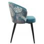 2 Sillas lydia, metal, tapizado velvet azul con respaldo floral a juego - 2 unidades