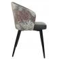 2 Sillas lydia, metal, tapizado velvet gris con respaldo floral a juego - 2 unidades