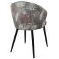 2 Sillas lydia, metal, tapizado velvet gris con respaldo floral a juego - 2 unidades