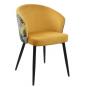 2 Sillas lydia, metal, tapizado velvet amarillo con respaldo floral a juego - 2 unidades