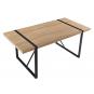 Mesa jena, metal negro, tapa dm bilaminado roble claro, 180 x 90 cms