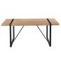 Mesa jena, metal negro, tapa dm bilaminado roble claro, 180 x 90 cms
