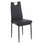 4 Sillas arosa, apilable, metal, similpiel negra - 4 unidades