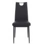 4 Sillas arosa, apilable, metal, similpiel negra - 4 unidades