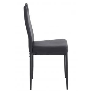 4 Sillas arosa, apilable, metal, similpiel negra - 4 unidades