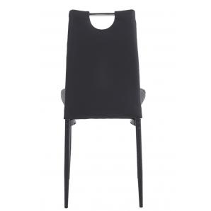4 Sillas arosa, apilable, metal, similpiel negra - 4 unidades