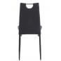 4 Sillas arosa, apilable, metal, similpiel negra - 4 unidades