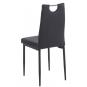 4 Sillas arosa, apilable, metal, similpiel negra - 4 unidades